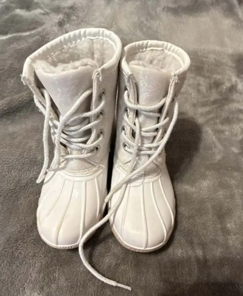 Josmo Girls Glitter Duck Boots White Size 12